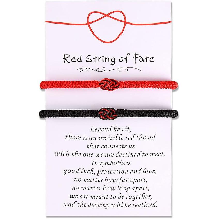 Matching Bracelets for Couples Best Friends Birthday Gifts for Her Him Soulmate Red String of Fate Relationships Bracelets for Boyfriend Girlfriend