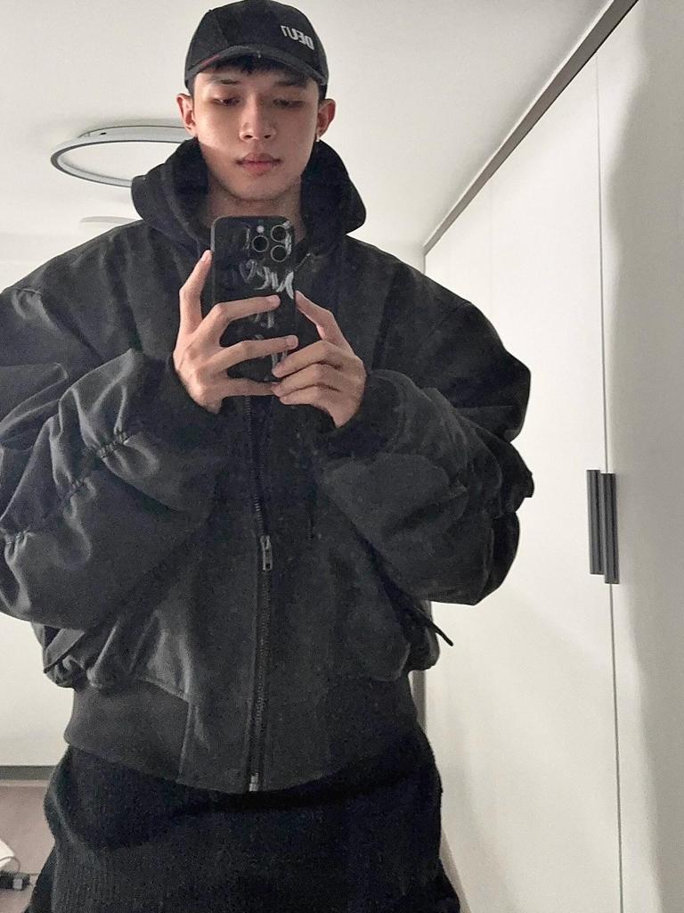 Modna męska zimowa kurtka w stylu hongkońskim, dwuczęściowa, grubo watowana, casualowa