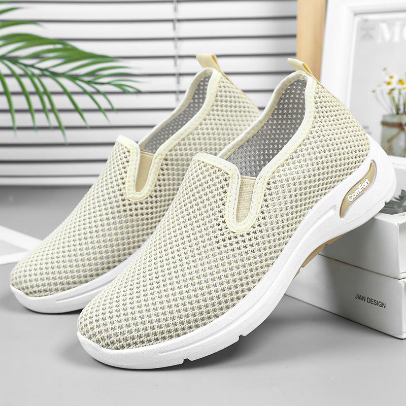 Old Beijing Cloth Shoes Women's Shoes One-pedal Casual Shoes Summer Fly-woven Shoes Soft-soled Breathable Mesh Shoes Comfortable Mother Shoes
