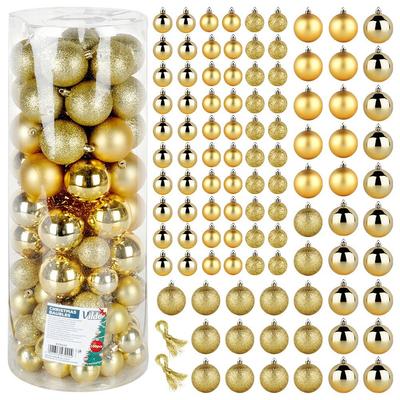 Shatterproof Gold Christmas Baubles 4/6 Cm 100 Pcs.