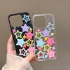 Fashion Dopamine Star Shining Colorful Stars Shell Case For iPhone 17 16 15 12 13 14 Pro Max 11 3D Epoxy Rubber Acrylic Cover