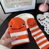 Lustige weibliche Cartoon-Aal-Socken, trendy knöchelhoch, personalisiert und modisch, ohne Naht, Plüschsocken