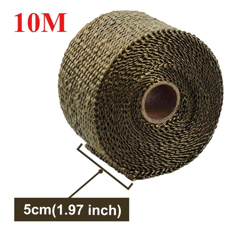 5CM*10M Exhaust Pipe Insulation Thermal Heat Wrap Roll Insulation Cotton Banana Cloth Motorcycle Fiberglass Heat Shield Tape