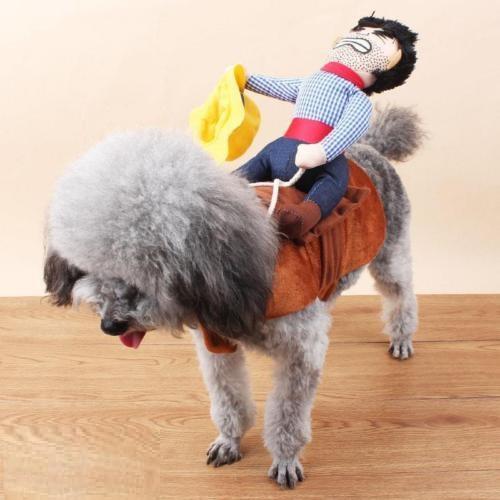 Cowboy Dog Funny Cat Rider Cosplay Costume Pet Puppy Party Coat Clothes Dress Up