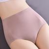 Plus Size Women's Solid Color Comfortable Breathable High Waisted Briefs