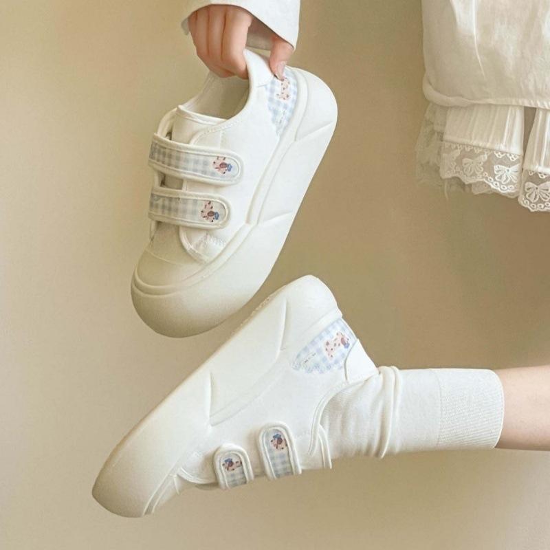 Cute thick-soled thin board shoes Velcro 22 new casual shoes student