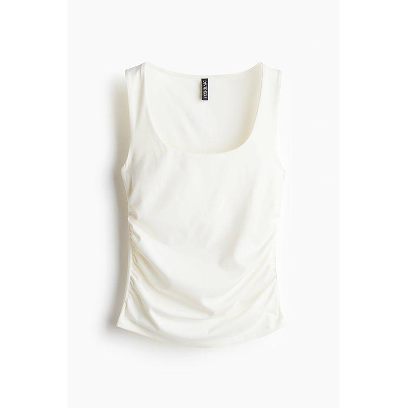 

HM Women clothes Vest 2025 Summer New Pleated Decoration Vest 1296055 White 165/96