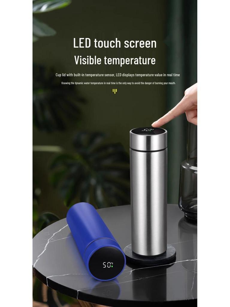 Smart Stainless Steel Insulated Cup with Touch Temperature Display - Office & Business Tea Brewing Gift