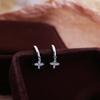 Diamond-inlaid Short Four-pointed Star Earbud Earrings for Women New Fashion and Cold Style Personalized Earrings