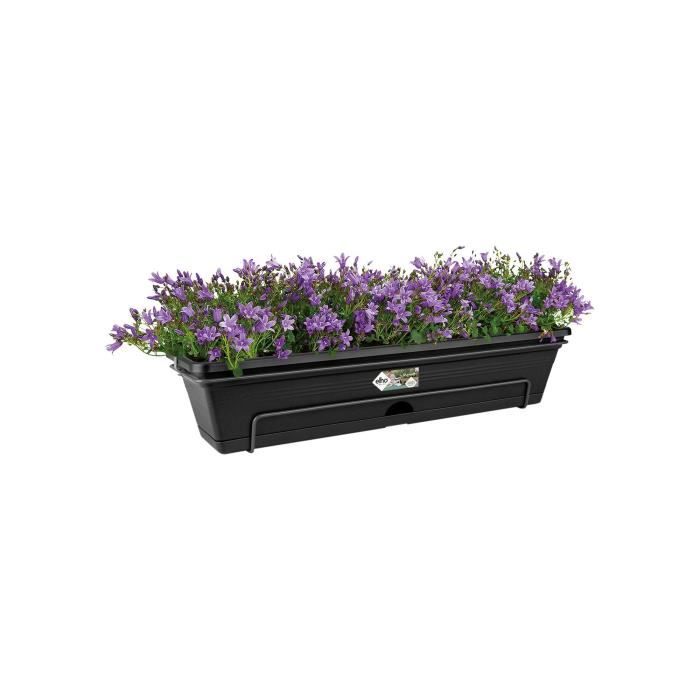 ELHO Balcony Box Green Basics Allin1 - Exterior &; Balcony - L 25.7 X W 47.3 X H 16.7 Cm - Living Black