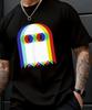 One Unisexs Retro Pixel Print Tshirt Featuring A Colorful Spectrum Breathable And Comfortable Fabric Crew Neck Short Sleeves