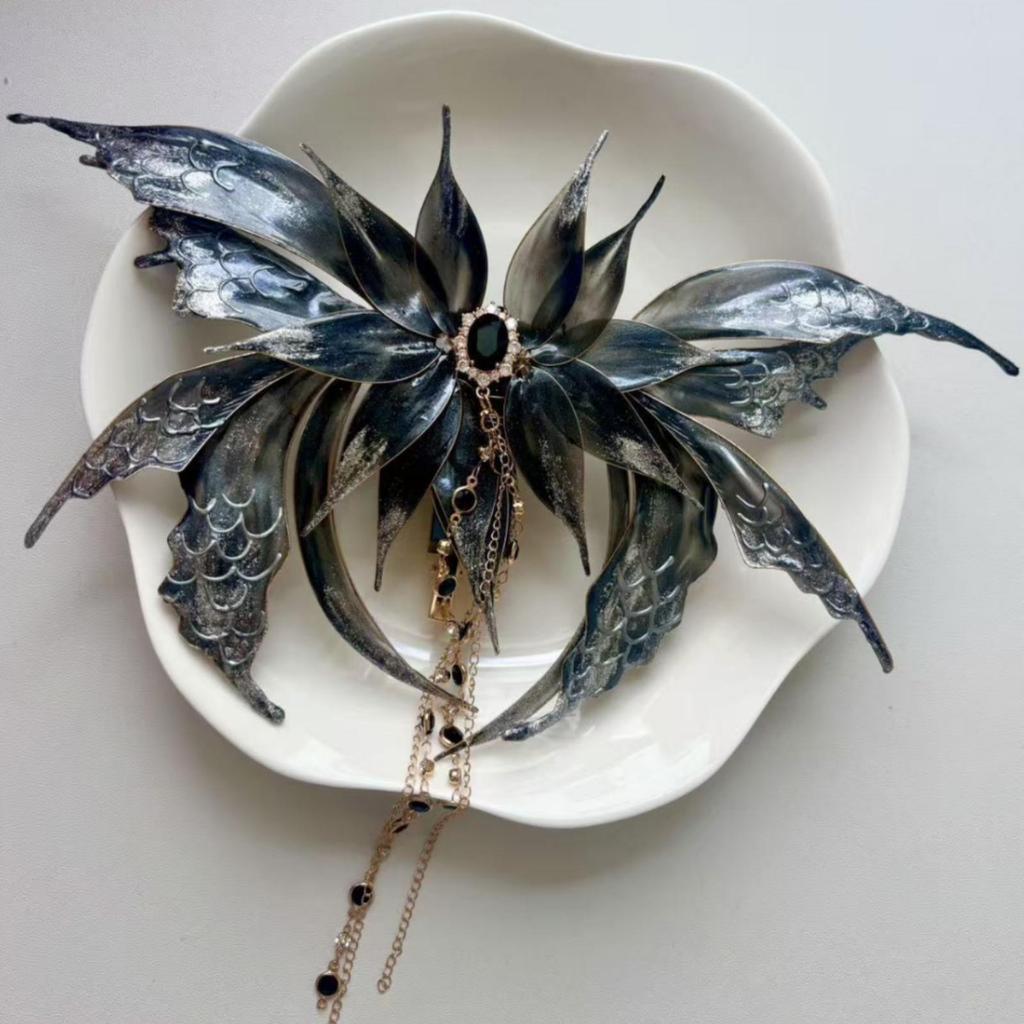 Fermacapelli Elettronico a Farfalla Ala di Farfalla Decorativa Ornamentale Traslucida per Capelli
