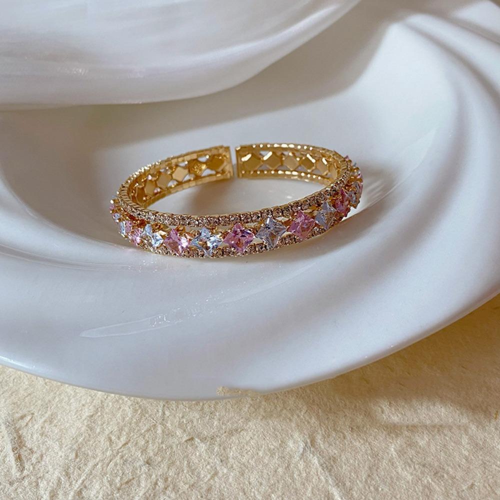 Traditional Hollow Out Flower Bangle Chinese Women's Hand Bracelet  Jewelry Gifts
