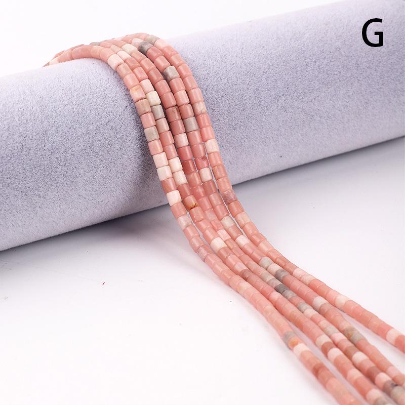 4x4mm Emperor Stone Cylinder Beads - Pink Opal, Xiuyu Serpentine, Flower Jade, Green Dragon Vein Spacer Beads