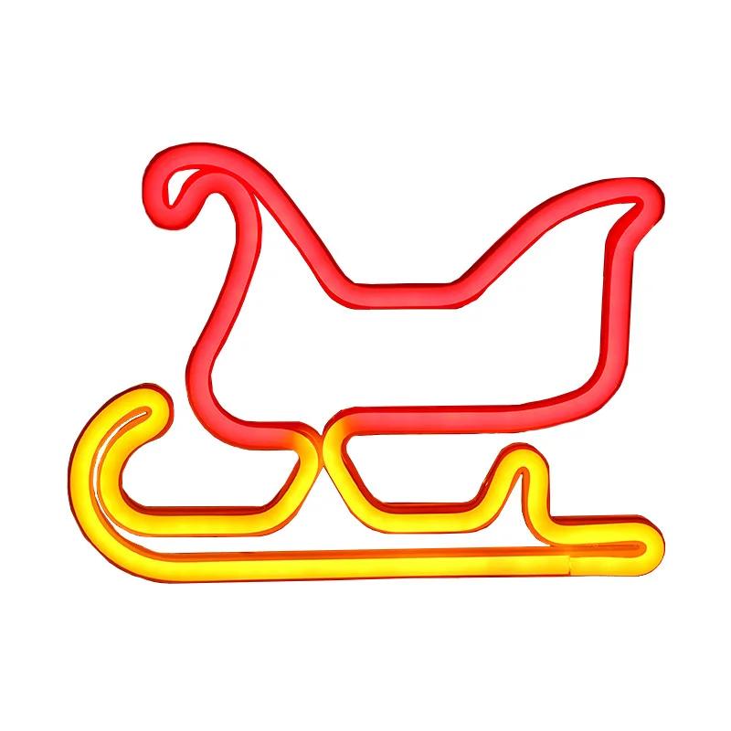 Weihnachtsschlitten Neonlicht LED geformtes Licht Haushaltsschlafzimmerdekoration Feiertags-Außendekoration kleines Nachtlicht