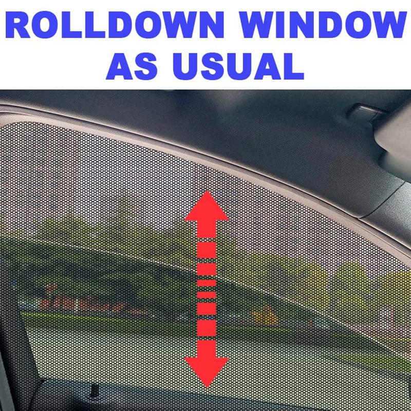 4 Pcs Car Window Shades, Stretchy Mesh Front Rear Side Window Sun Shades For Heat Block Uv Protection
