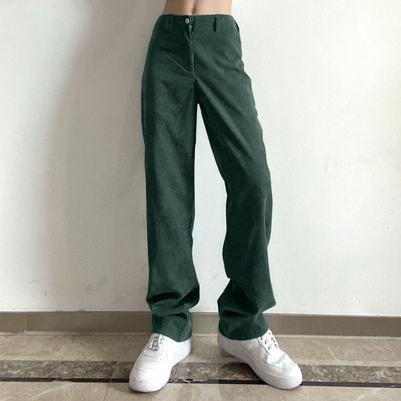 ZANZEA Donna Primavera Casual Pantaloni in Velluto a Coste Solid Color Pantaloni  Larghi Dritti acquista in modo economico — spedizione gratuita, recensioni  reali con foto — Joom