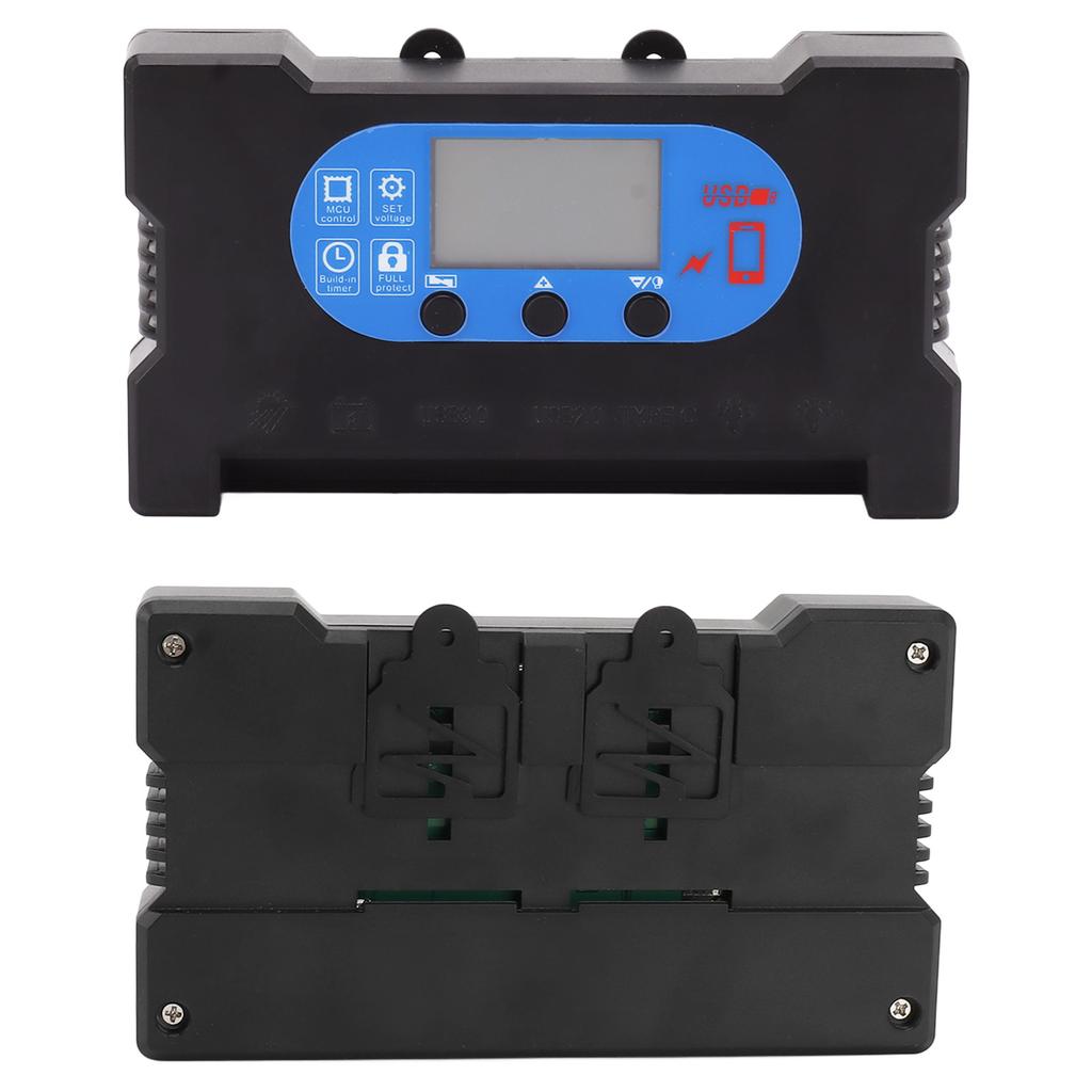 Solar Charge Controller Auto Recognition Fast Charging Solar Panel Battery Charge Regulator with Dual USB Type C Port
