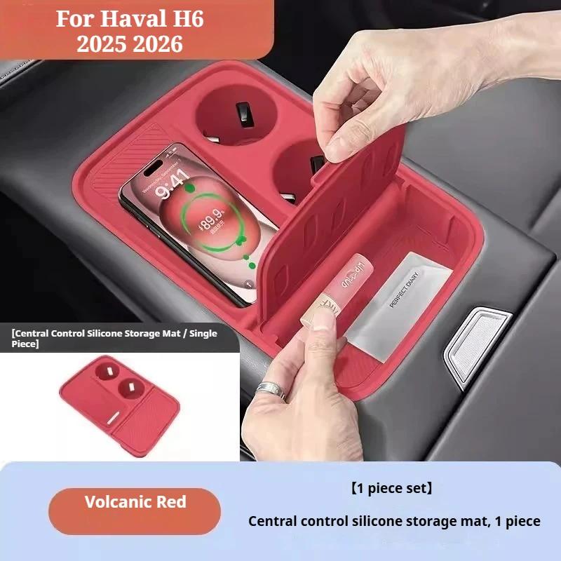 For Haval H6 2025 2026 4th Gen Center Console Silicone Organizer Tray Anti-Slip Storage Mat Interior Accessories