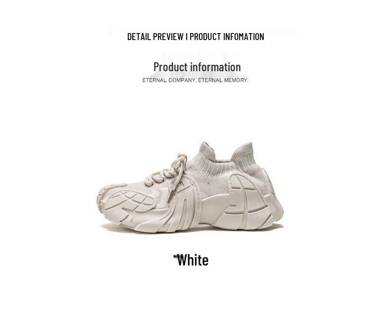 Nové dámské fly-knit tenisky v čínském stylu: Jaro/Podzim Prodyšné, Silná podrážka, Univerzální boty pro tátu a kokosky.