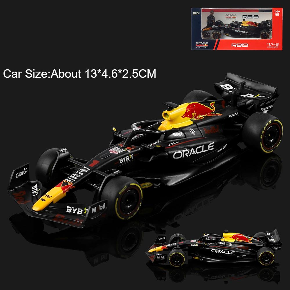 1:43 Scale Oracle Red Bull Verstappen Racing RB19 Car Model Toy Alloy Diecast Racing Cars Models Kids Collectible Ornaments