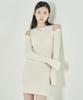 Tobaseu Slim Fit Shoulder Cutout Knit Dress (Ivory)