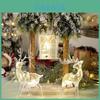 Christmas Acrylic House With Lights And Deer Decor For Holiday Home Ornament