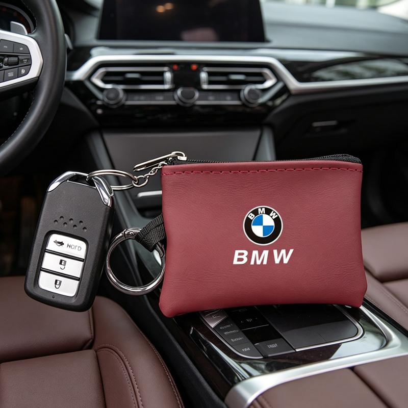 Car Key Bag Pendant Keychain Leather Mini Card Holder Coin Purse For BMW F30 F10 E90 F20 E46 E60 E70 E39 E36 E87 X7 E92 E91 E28 JG4