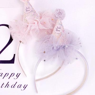 Baby Girl's First Birthday Headband and Crown Set with Hair Clip - Photo Prop for Celebrations