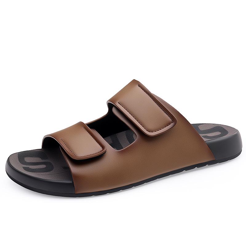 Men's Summer Outdoor Non-Slip One-Strap Casual Sandals with Thick and Soft Shock-Absorbing Sole