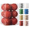 6/12Pcs New 8/10cm Christmas Tree Ornament Foam Colorful Party Hanging Ball DIY Xmas Tree Hanging Ornament New Year