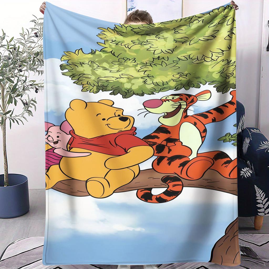 Winnie the Pooh Tigger&Piglet Are Sitting On a Tree Print Blanket Soft Multifunctional Decortive Universal Throw Blankets Gift