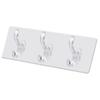 Wall Mounted Coat Rack PVC Strong Stable Multifunctional Simple Wall Hanger with 3 Hooks for