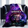 Chucky Horror Print Flannel Blanket, Soft Warm Lightweight Throw Blanket for living Room,Sofa Bed Camping office
