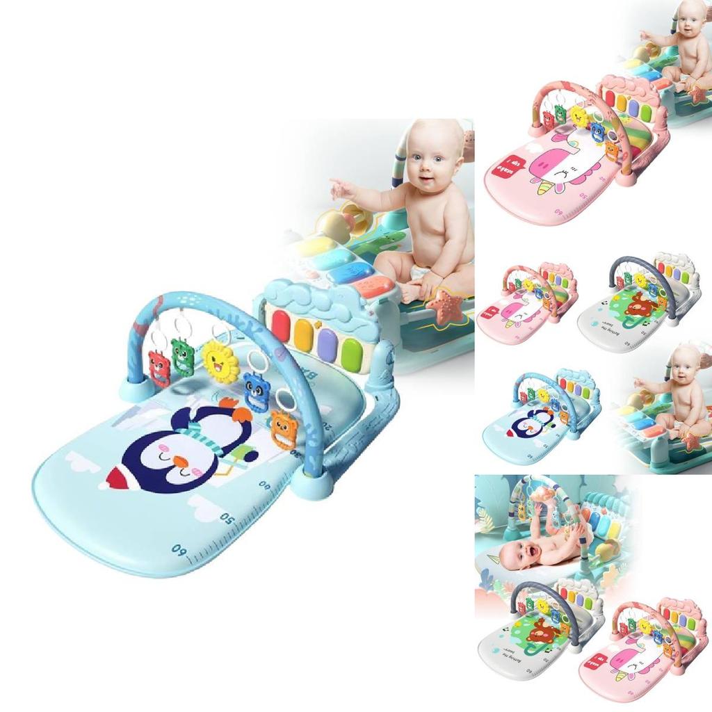 Infant Musical Piano Baby Gym Mat With Detachable Hanging Toys And Light-up Features
