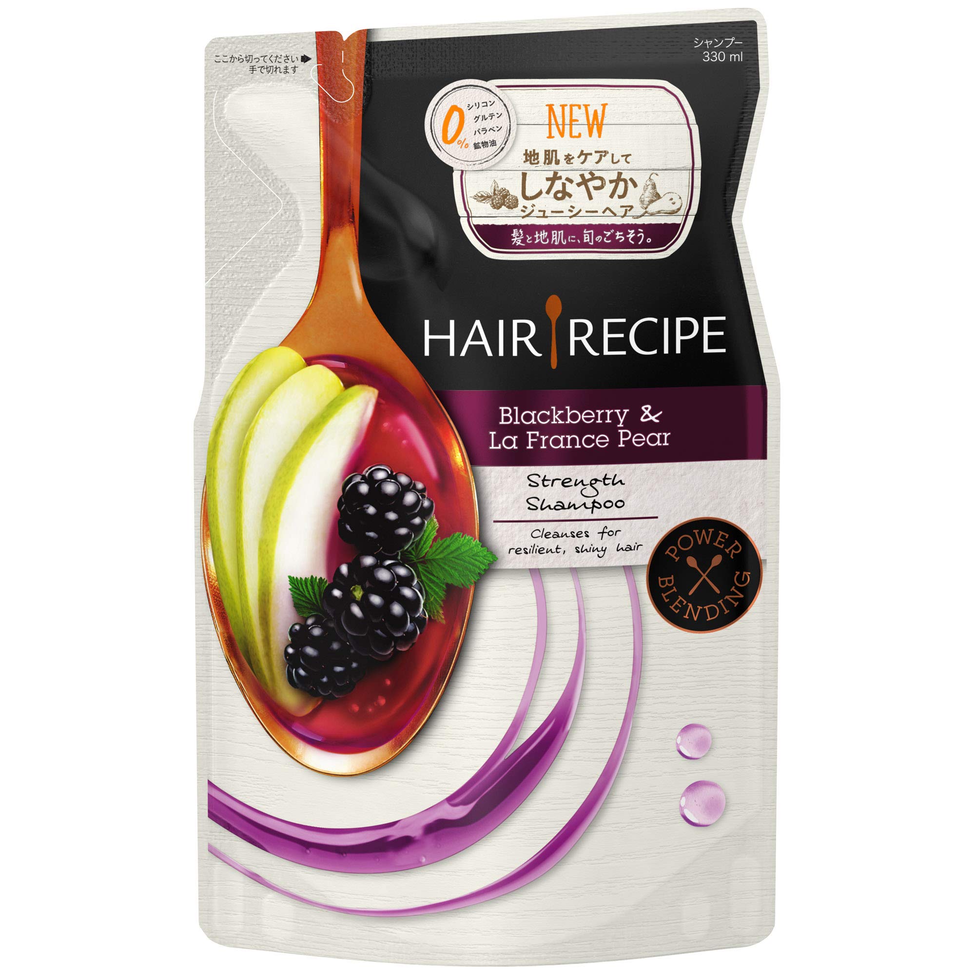 

Шампунь Hair Recipe Ежевика и Ла Франс Рецепт Силы Запасной блок 330 мл