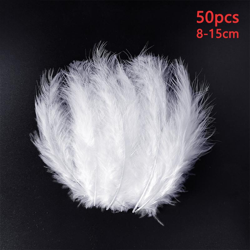 8-15Cm Feathers Long Decoration Bulk White Plume 50Pcs Chicken Goose For Massage Pictures Tree Dreamcatcher Crafts Plumas Small