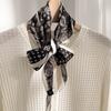 New Versatile Rhombus Scarf Geometric Splicing Design Silk Silk Black and White Cashew Pattern Silk Scarf