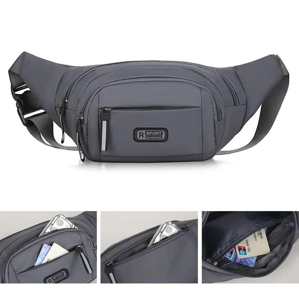 Men's Large Capacity Waterproof Waist Bag, Casual Nylon Anti-theft Chest Bag, Outdoor Travel Fanny Pack for Phone & Essentials