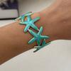 KMVEXO Blue Tones Y2K Vintage Imitation Enamel Irregular Geometry Open Bangle Women Bracelet Jewelry Man Trendy Party Aesthetic