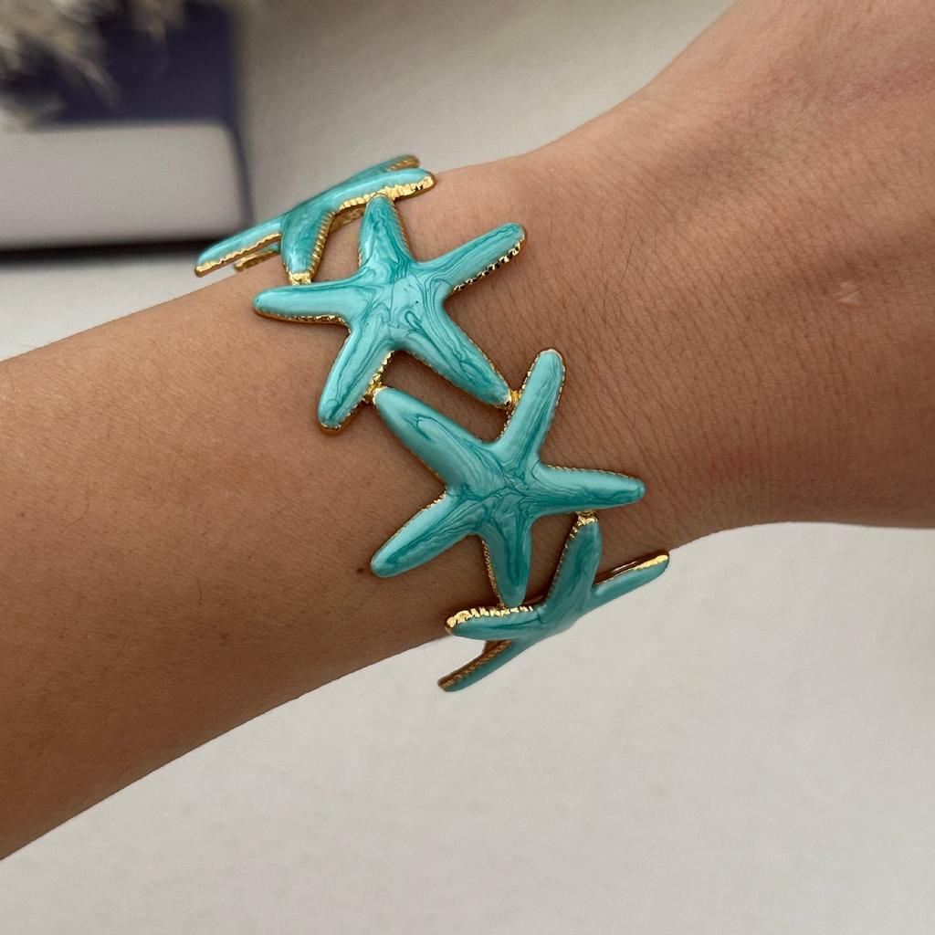 KMVEXO Blue Tones Y2K Vintage Imitation Enamel Irregular Geometry Open Bangle Women Bracelet Jewelry Man Trendy Party Aesthetic