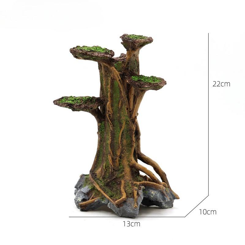 Artificial Moss Tree Driftwood Aquarium Decoration Resin Moss Tree Water Plant Lazy Aquascape Driftwood Brazilian Wood Root