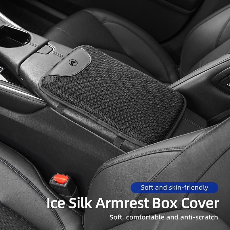 ASY1 Ice Silk Heightening Car Armrest Pad Breathable For Citroen C4 C3 C5 C1 C2 Berlingo Celysee Cactus Picasso Aircross Saxo