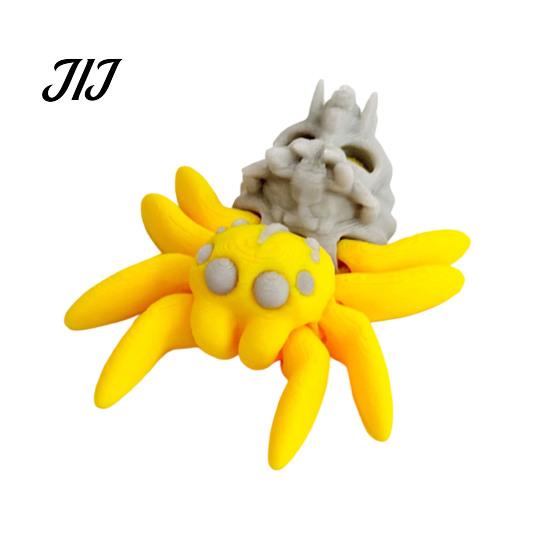 Halloween Scavenger Hunt Supplies Spider Figurine, 3D Printed Articulated Joint with Glow Sensory Fidget Toys in Dark Eggs, Spooky Decor for