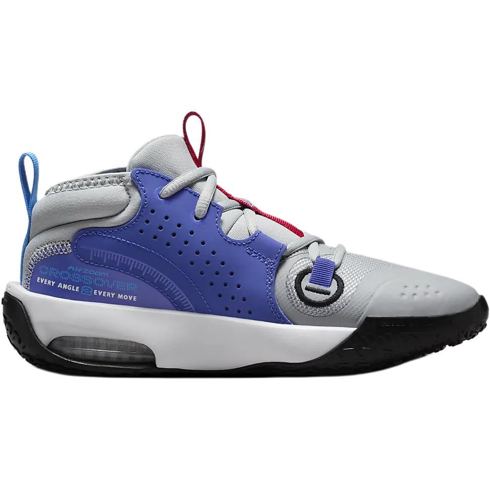 New Nike Air Zoom Crossover 2 Cushioning Wear-Resistant Mid-Top Children's Basketball Shoes Gray Blue Teenagers FB2689-003