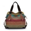Patchwork Rainbow Shoulder Bag Canvas Totes Striped Womens Handbag Fashi Female Casual Crossbody Bag Sac A Main