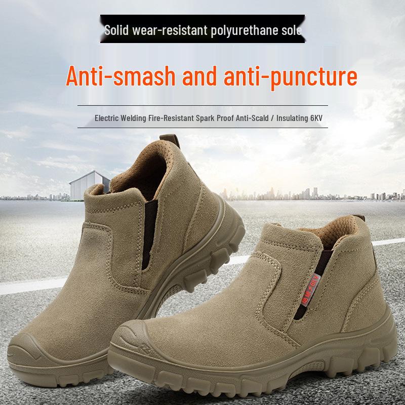 Welders' Steel Toe Spark-Resistant Safety Shoes: Anti-Smash, Anti-Puncture, 6kV Insulation for Construction