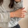 Double-layer Curved Tube Starry Sky Bracelet for Women Asymmetrical Splicing Simple Style Round Bead Bracelet Party