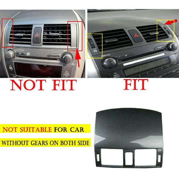 Tekstura włókna węglowego Osłona wylotu powietrza konsoli środkowej Pasuje do Toyota Corolla 2007 2008 2009 2010 2011 2012 2013