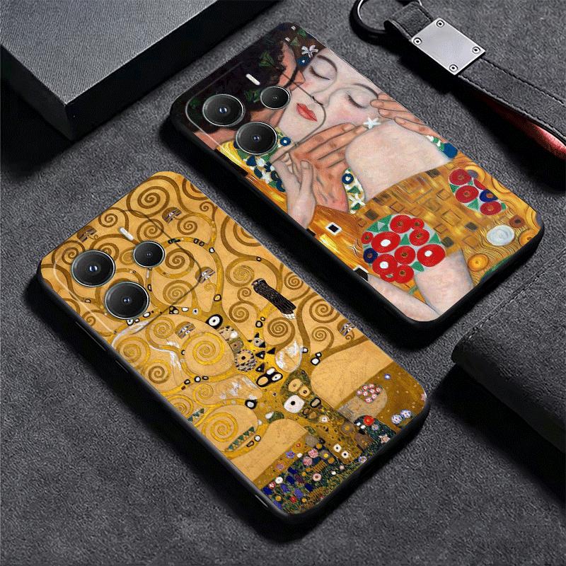 Kiss By Gustav Klimt Art Soft Phone Case for Xiaomi Redmi Note 12 13 14 15 Pro Plus 11 12S 11S 11T 10 4G Black Cover Back Shell